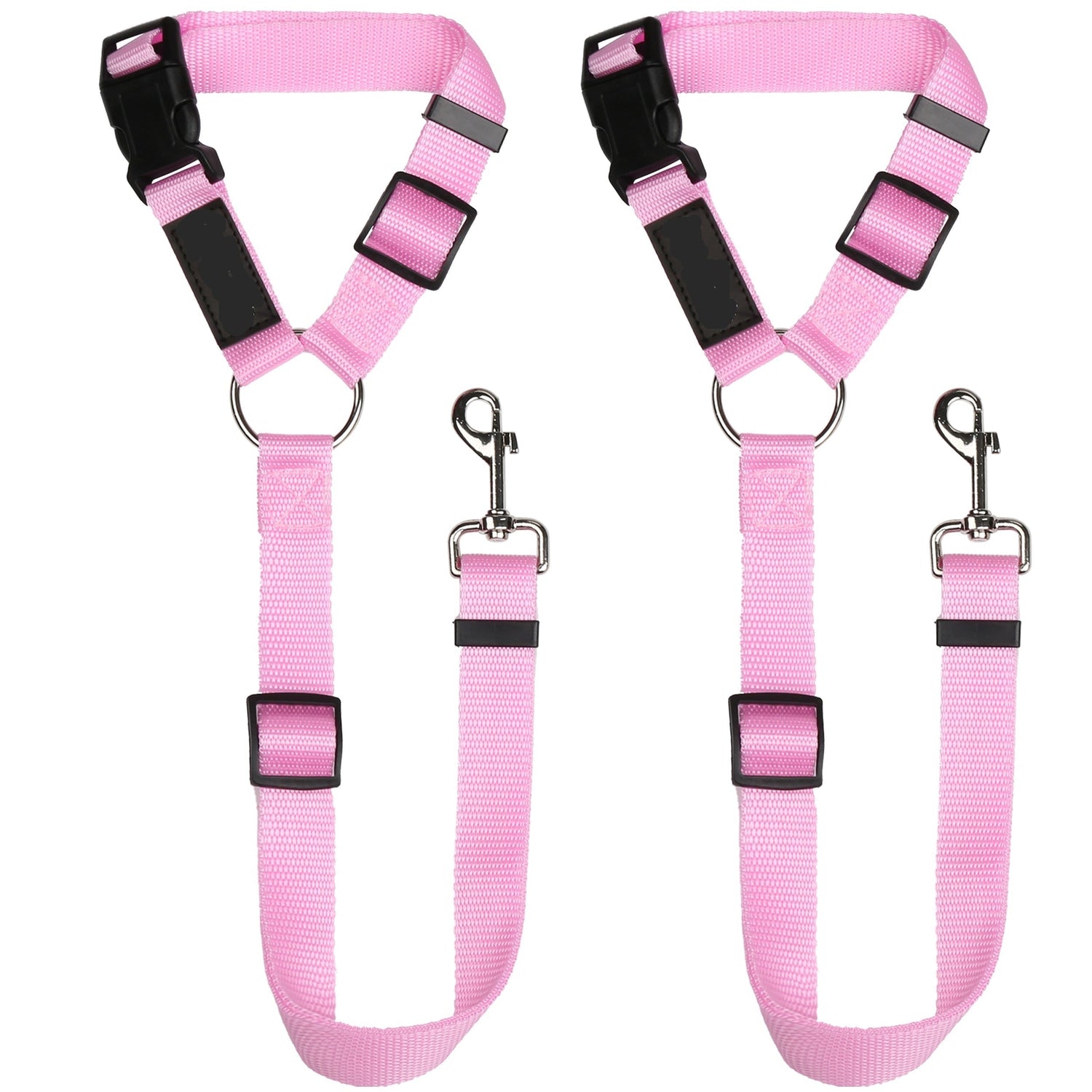 Pawellure Justerbart nackstöd hundbälte - 2-pack trasselfri säkerhetsbälte för bilresor