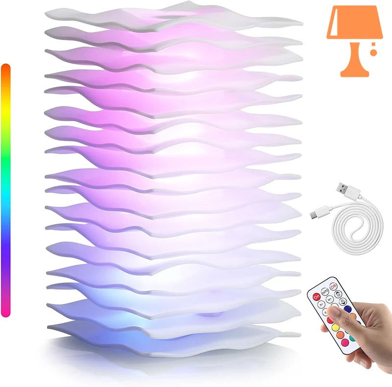 Carvallo - Modern LED sänglampa med konstnärlig vågformad design