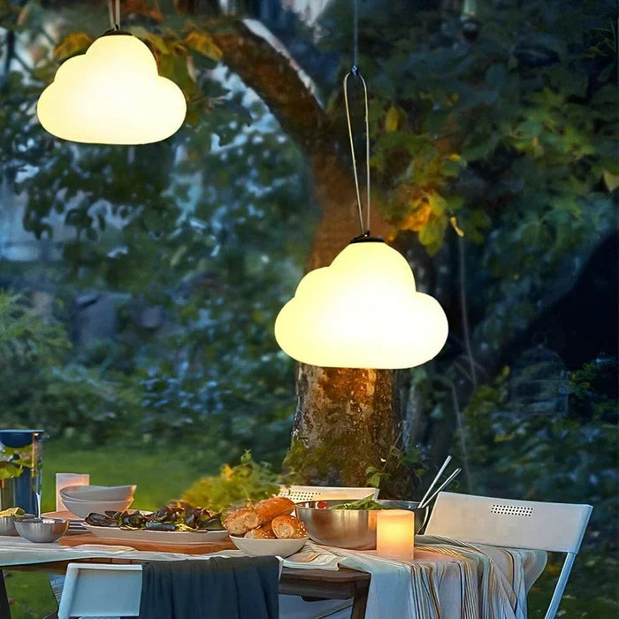 NimbusGlow – Moln-inspired outdoor pendant lamp for dreamy evenings