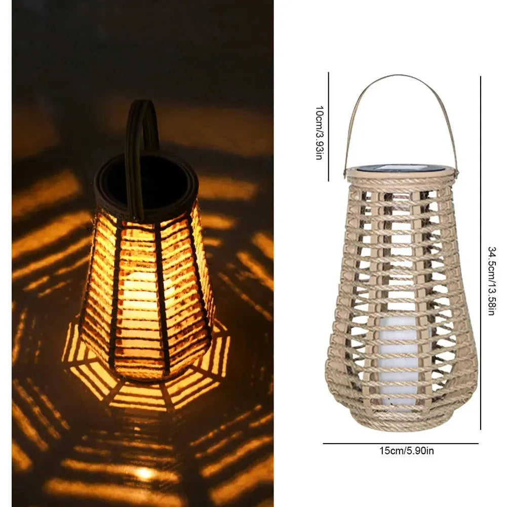 Carvallo - Elegant Soldriven Rattanlampa För Utomhus Charm