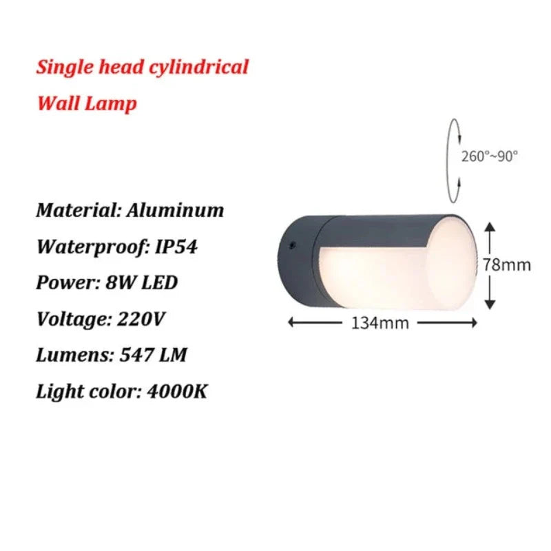 LichtStijl - LED Utomhusvägglampa för Moderna Trädgårdar