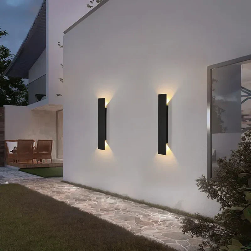 Utomhus Svart LED Vägglampa Aluminium Modern