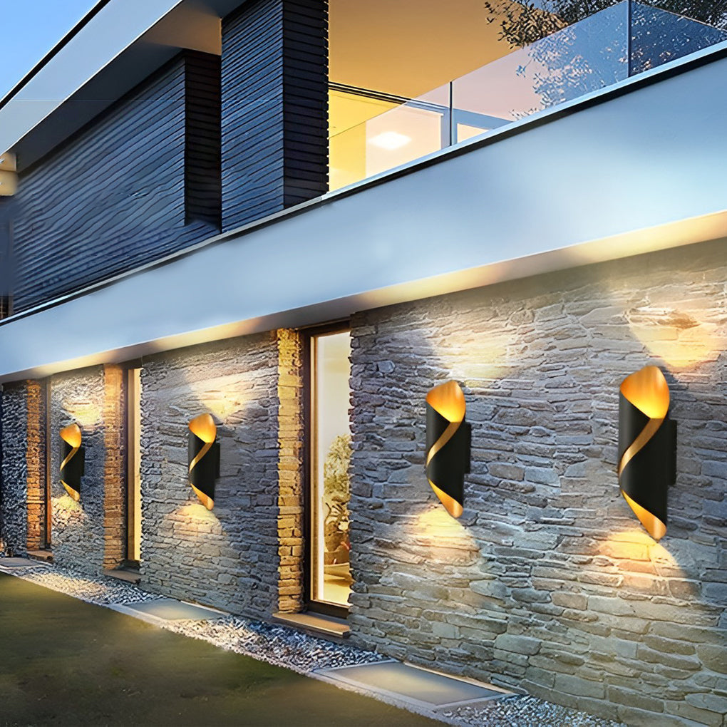Vägglampa modern svart aluminium utomhus vägglampa