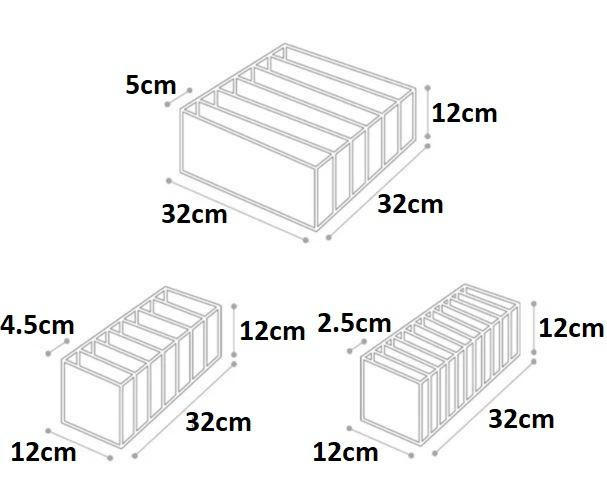 Luxora Stiliga Förvaringsboxar För Underkläder - 3-Pack Set