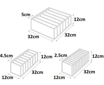 Luxora Stiliga Förvaringsboxar För Underkläder - 3-Pack Set