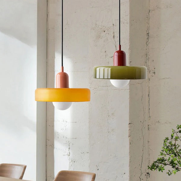 Bauhaus Färgglad Glas Hänglampa