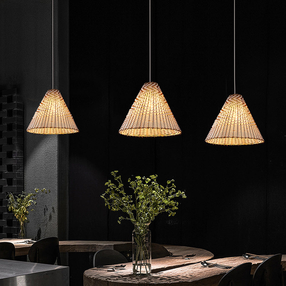 Boho Handgjord Vävd Rådhängande Lampa