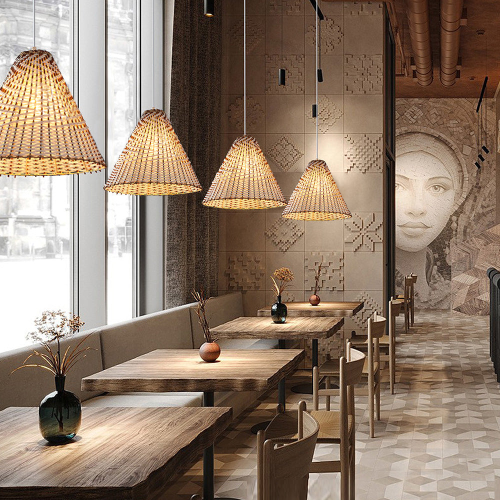 Boho Handgjord Vävd Rådhängande Lampa