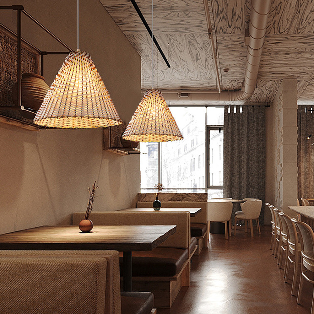 Boho Handgjord Vävd Rådhängande Lampa