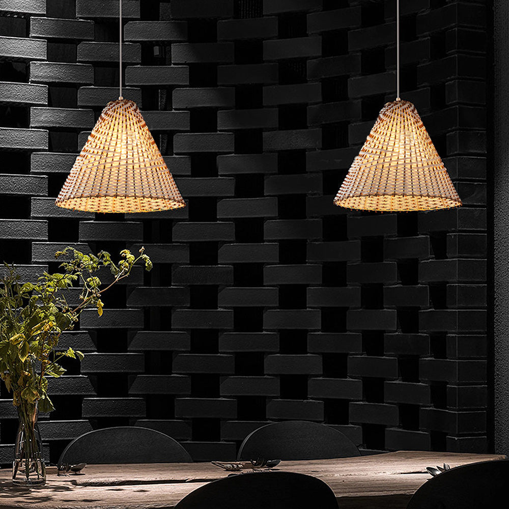 Boho Handgjord Vävd Rådhängande Lampa