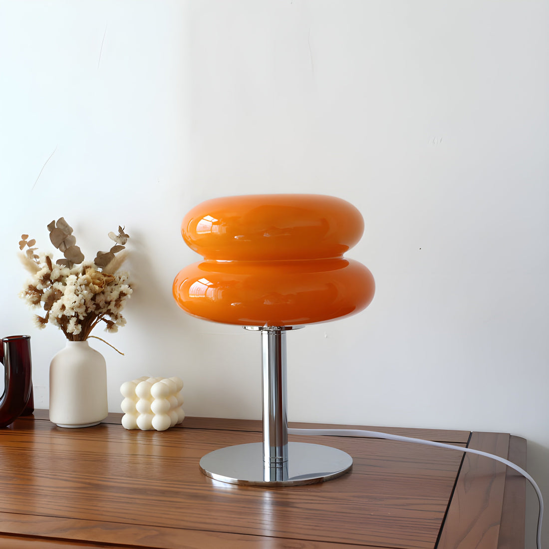 Italiensk designer glas ägg tart LED bordslampa för heminredning