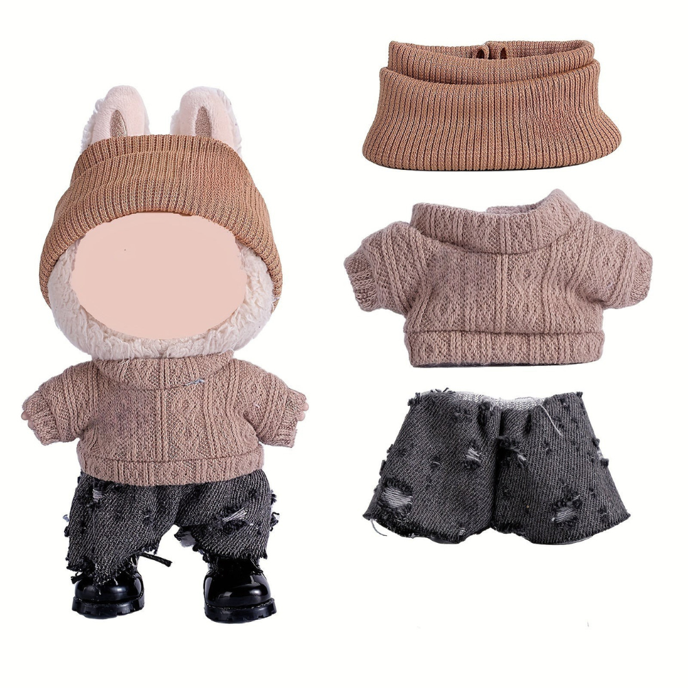 Dollskläder Stickad Outfit Set Kjol Ull