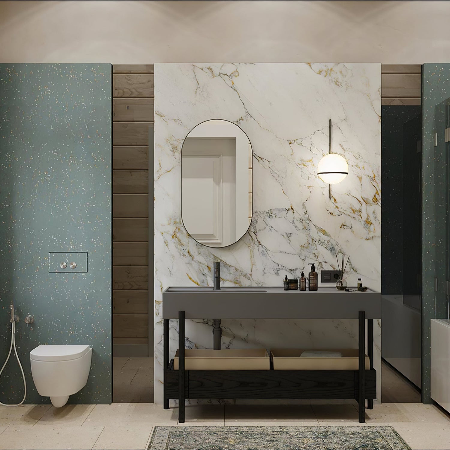 Snygg globformad utomhusvägglampa