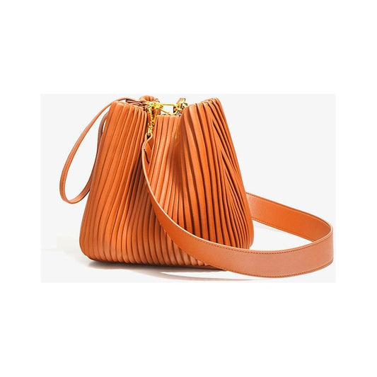 Läder axelväska för damer – Högkvalitativ bucket-väska, Mjuk och tidlös