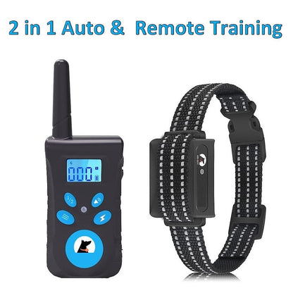 2-i-1 Automatisk Anti-Bark och Fjärrträningshalsband
