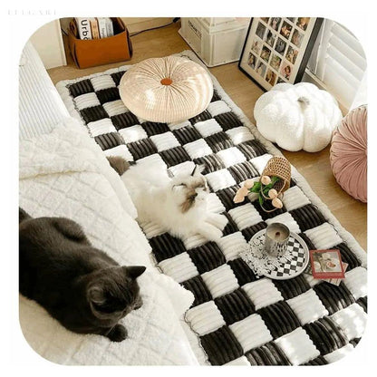 Pawsguard - Stor Rutigt Fyrkantig Husdjursmatta Säng Sofföverdrag