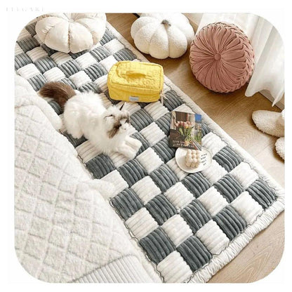 Pawsguard - Stor Rutigt Fyrkantig Husdjursmatta Säng Sofföverdrag