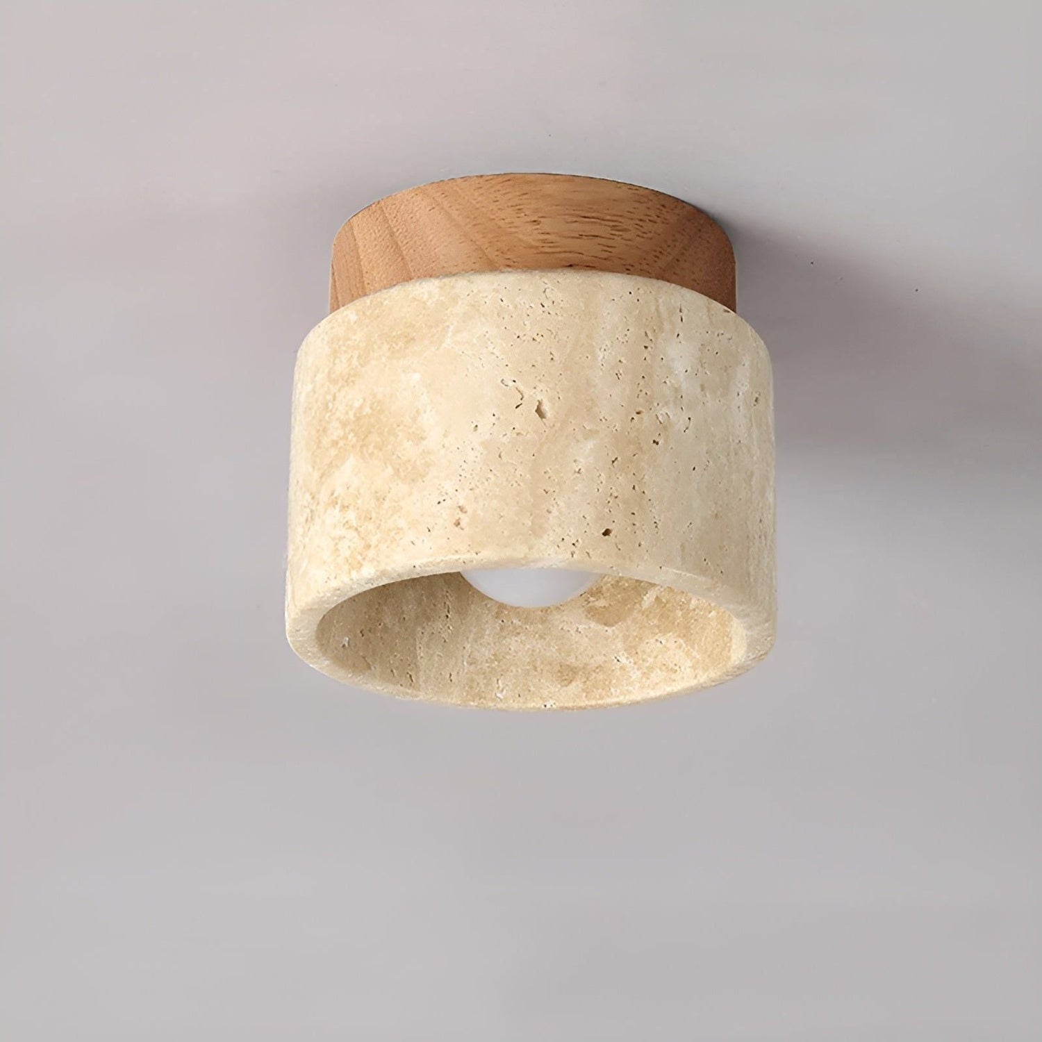 LumiStone - Wabi Sabi Gul Marmorerad Japansk Taklampa