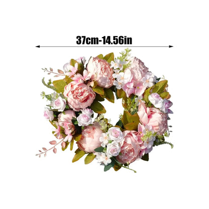 PeonyBloom Krans - Konstgjord Utomhusdisplay Höst Dekor Peony Krans