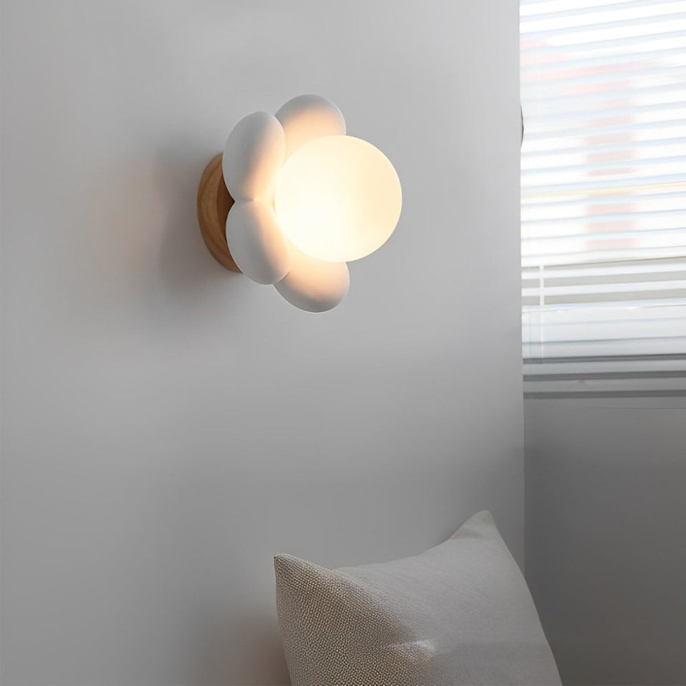 Kräm Blomma Vägglampa för Elegant Heminredning och Belysning