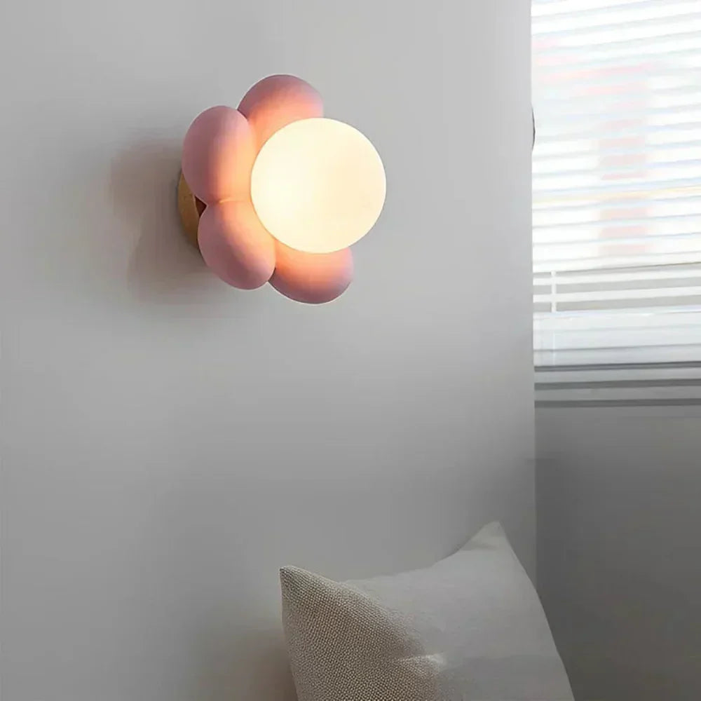 Kräm Blomma Vägglampa för Elegant Heminredning och Belysning