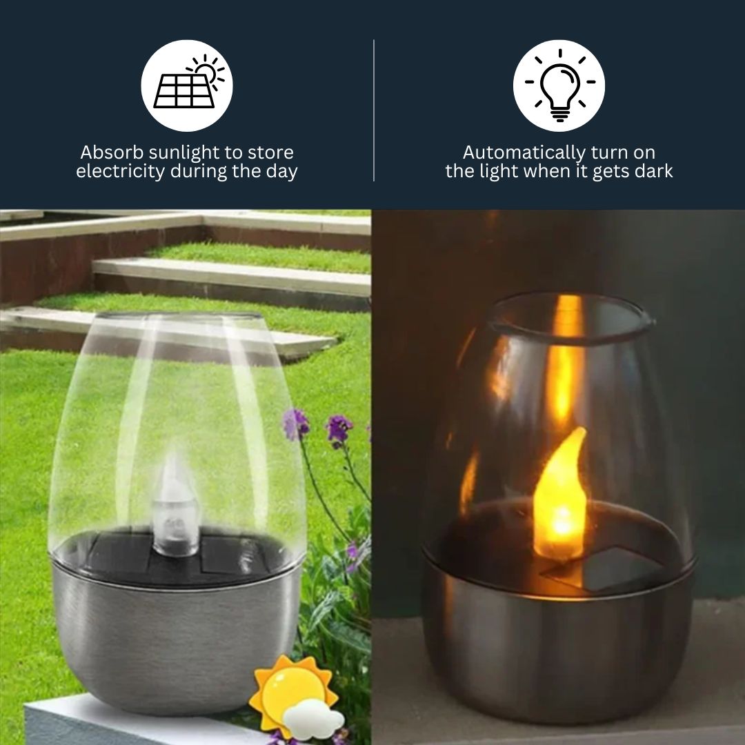 LuxRoyale Solar Vattentät LED Glasljus - Elegant Utomhus- och Inomhusbelysning