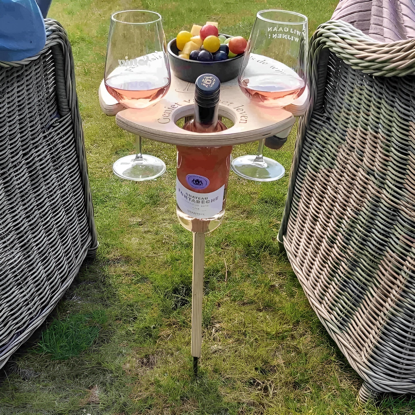 Hopfällbart bord för utomhus - Bärbart vinbord för trädgård och picknick