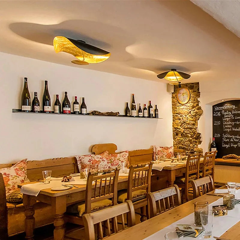 Taklampa Guldblad Modern Pendellampa