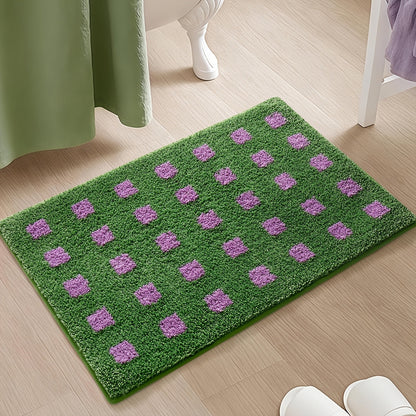 Rutig Halkfria Flockade Badrumsmatta