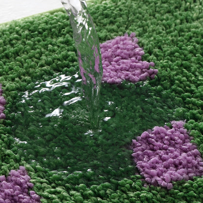 Rutig Halkfria Flockade Badrumsmatta