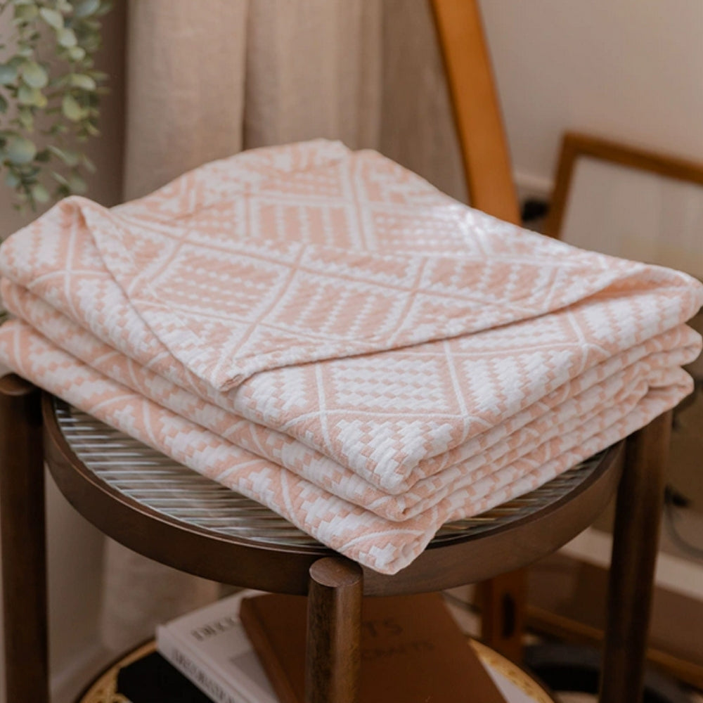 Rutig Mönster Bomulls Filt