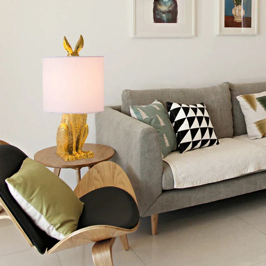 DesignGlow - Maskerad Kanin Bordslampa i Modern Stil