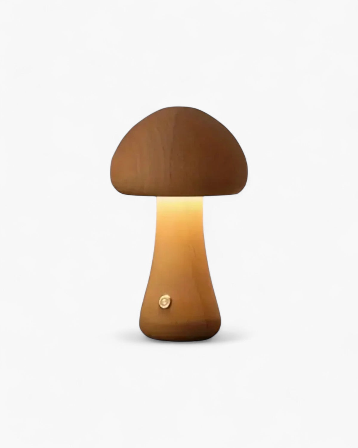 Carvallo Mushroom Glow – Träbordslampa med Organisk Form och Varm Atmosfär