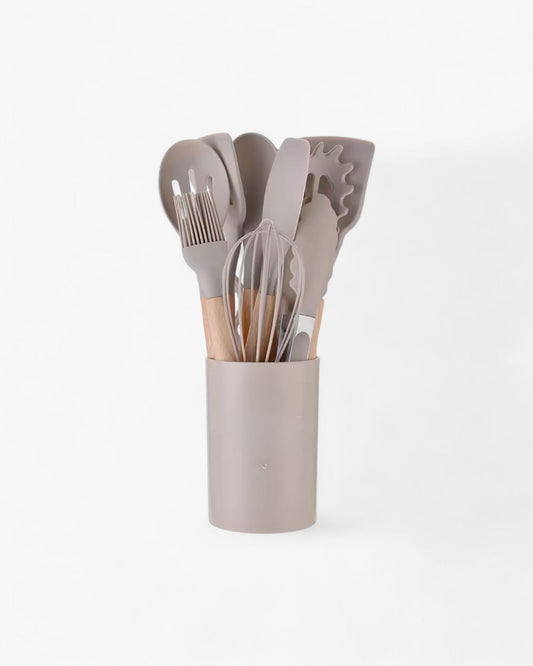 Carvallo – Miljövänligt Silikon Kökset med Bambu Handtag (12-delar)