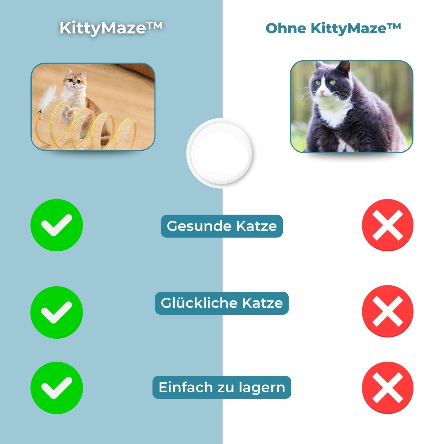 Carvallo - Fällbar kattunnel med integrerade leksaker