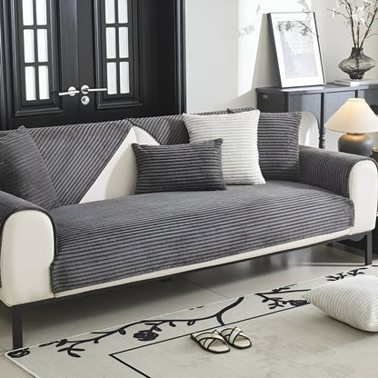 PuffSoft Soffaöverdrag – Plyschsammet, halkfritt överdrag för ultimat komfort och stil