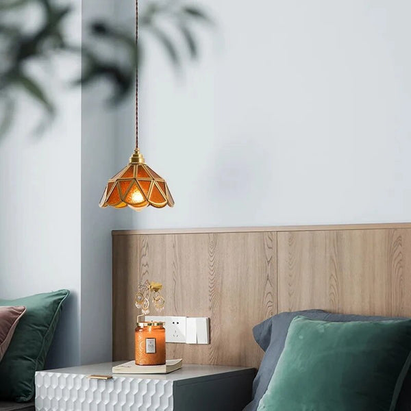 Klassisk Glasmålning Taklampa