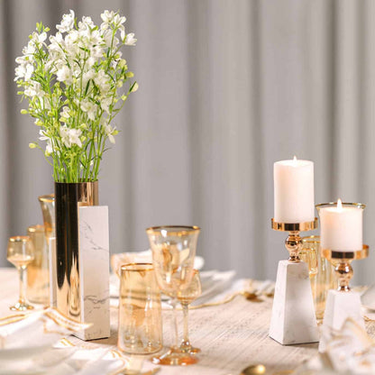 Pyramid Guld Marmor Ljushållare