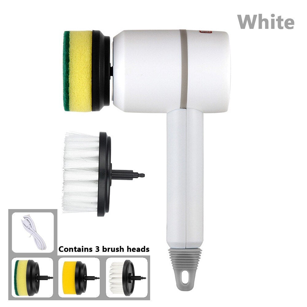3-i-1 Elektrisk Rengöringsborste – Multifunktionell USB Roterande Skrubbborste för Hemmet och Apparater