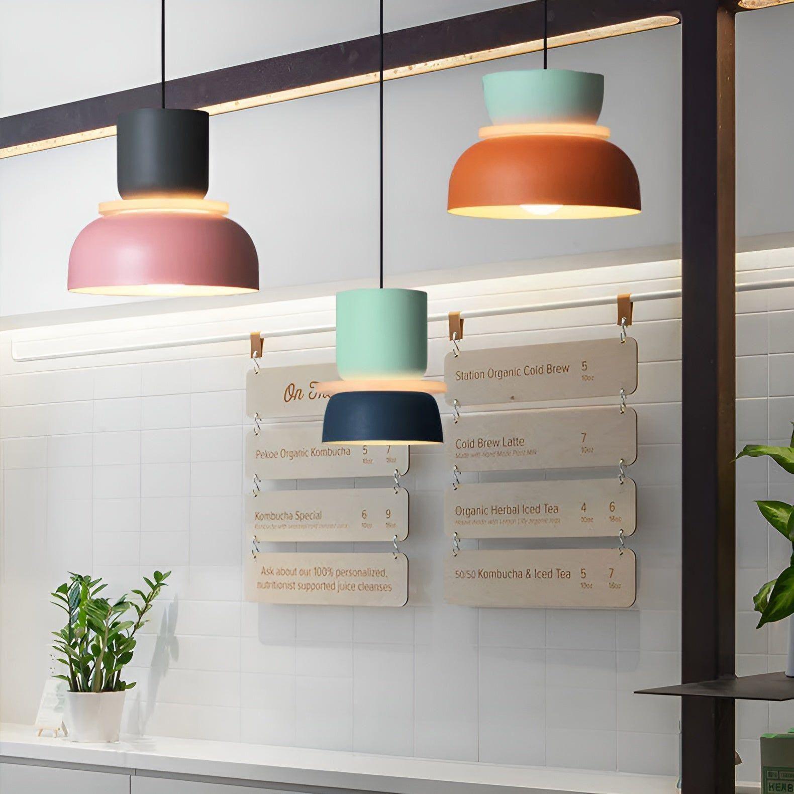 LED-hängande lampan i macaronstil – Dekorativ taklampa för ditt hem