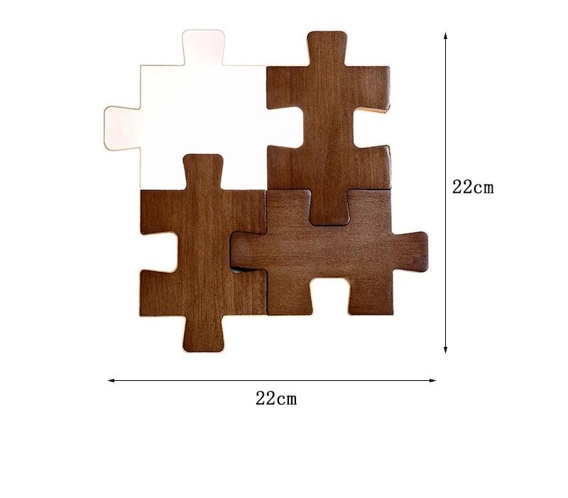 PuzzleGlow - Trä Pussel Vägglampa LED – Kreativ Barnrum- och Vardagsrumsbelysning