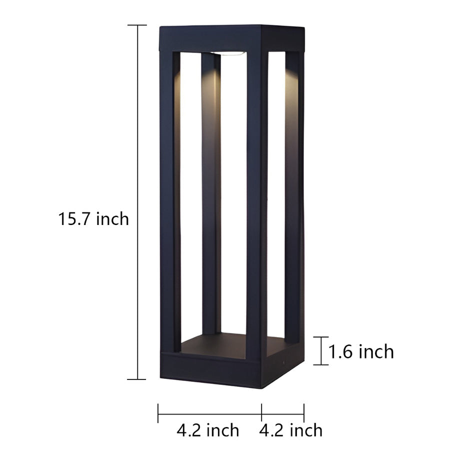 Utomhus LED Trädgård Stolplykta Svart Aluminium