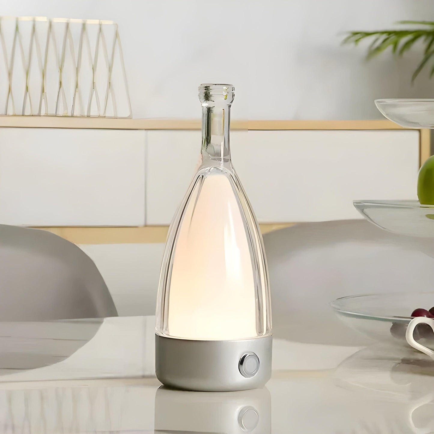 Carvallo LED Bordlampe Vinflaske-design | Oppladbar & Trådløs | Varmhvitt 3500K | Berøringskontroll