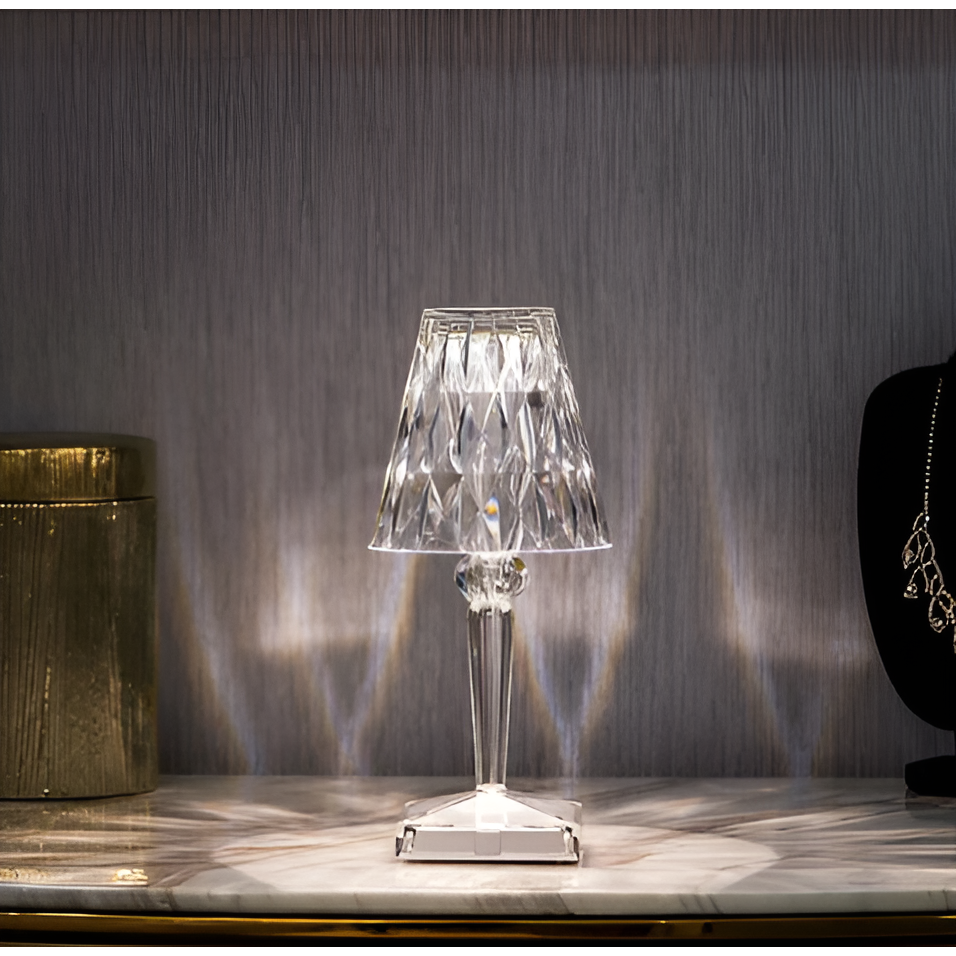 Diamond Glow - Trådlös USB Crystal Shine Nattdukslampan