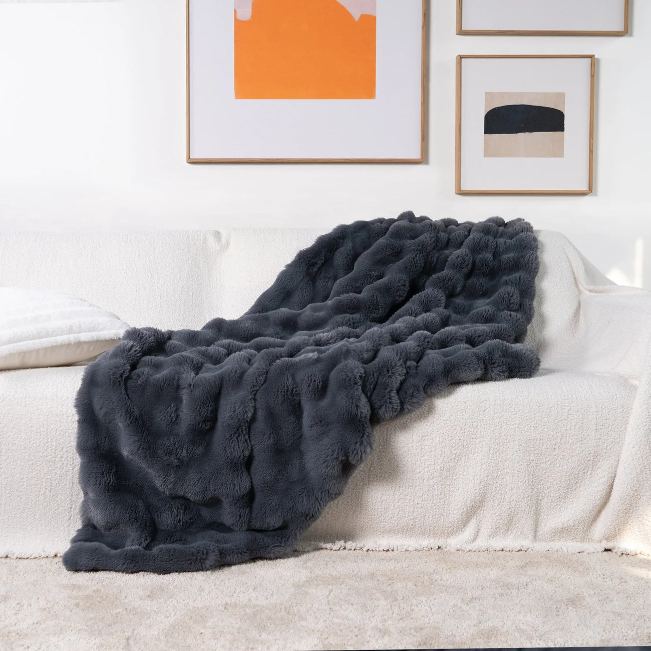 Faux Fur Kastpläd Mjuk Lyxdesign