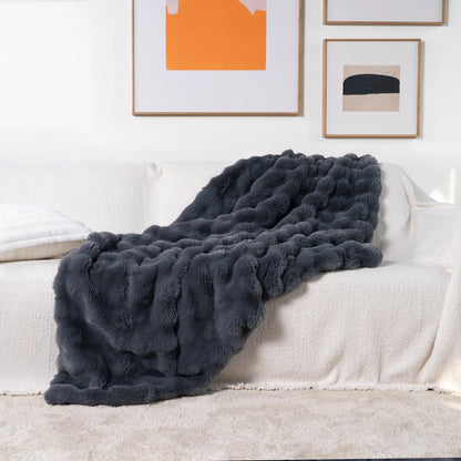 Faux Fur Kastpläd Mjuk Lyxdesign