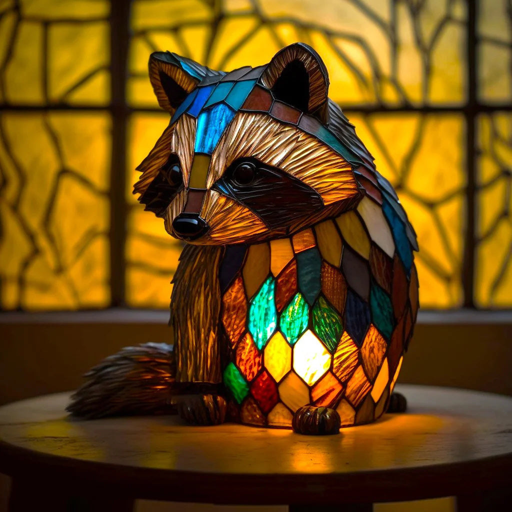 Animal Färgat Glas Bordslampa Ornament
