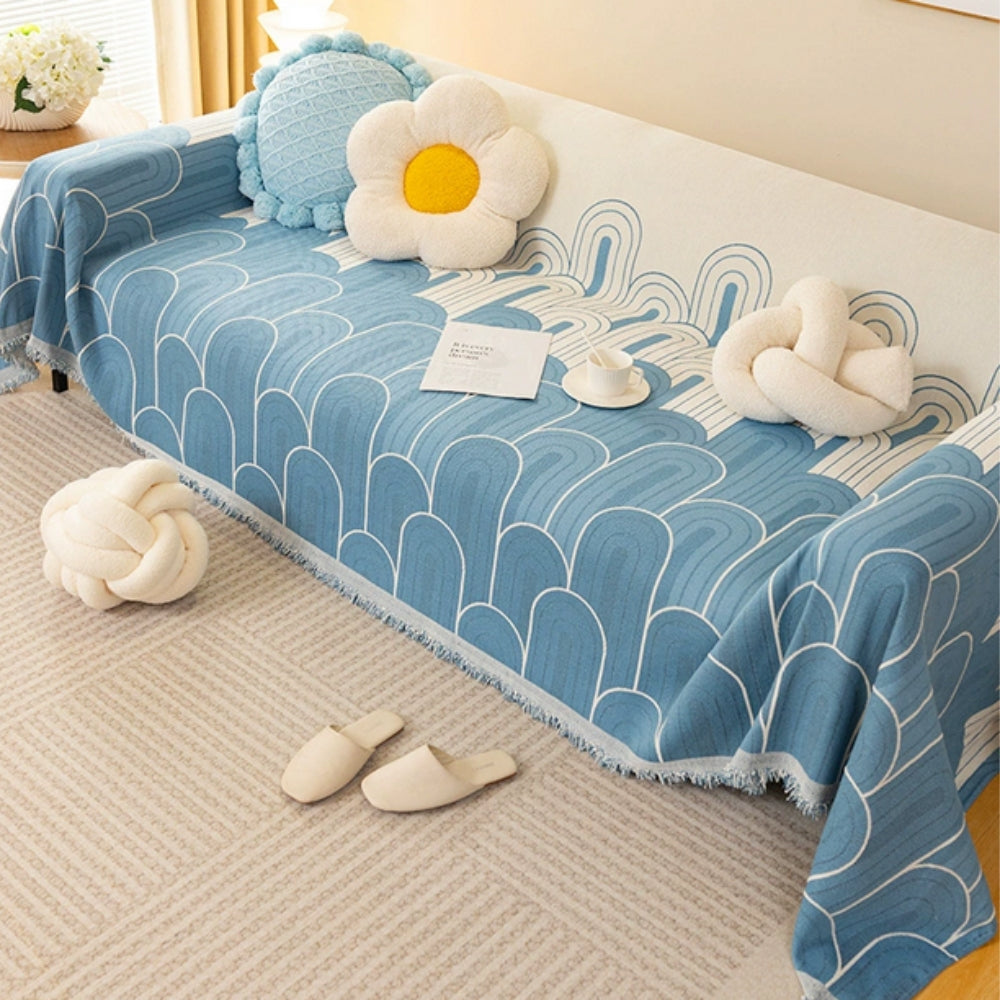 Regnbågsbågar Chenille Sofföverdrag