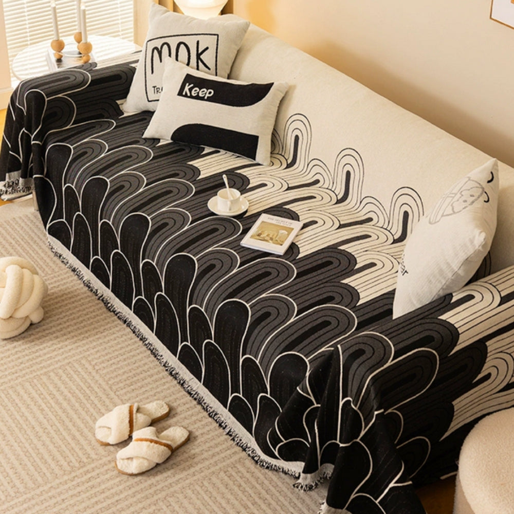 Regnbågsbågar Chenille Sofföverdrag