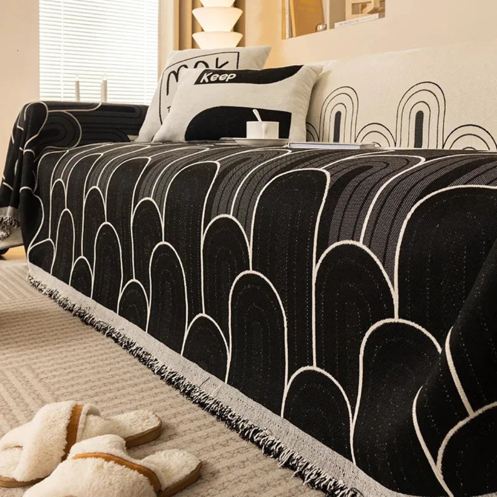 Regnbågsbågar Chenille Sofföverdrag